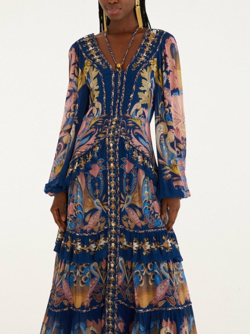 Sea Garden Braid Details Maxi Dress - Picture 4 of 4
